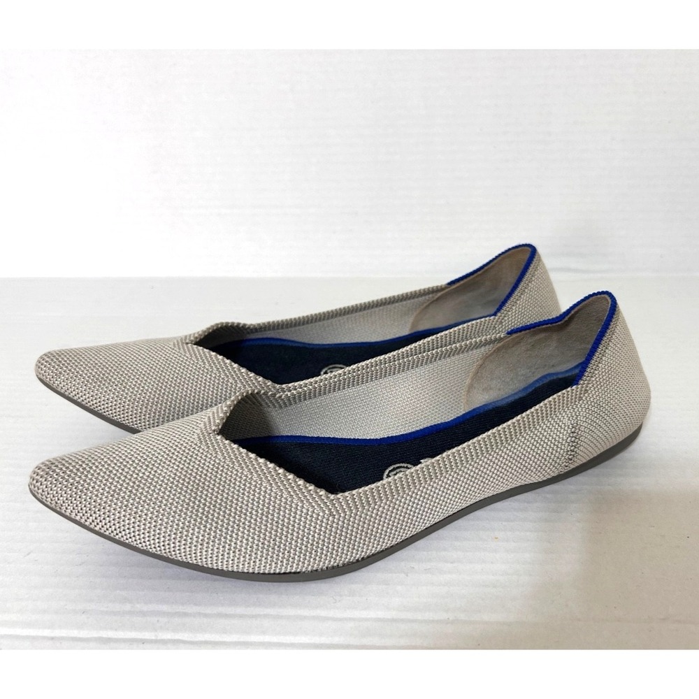 Rothy's The Point Shoes Womens Size 9 Gray Knit Pointed Toe Flats Casual Ballet